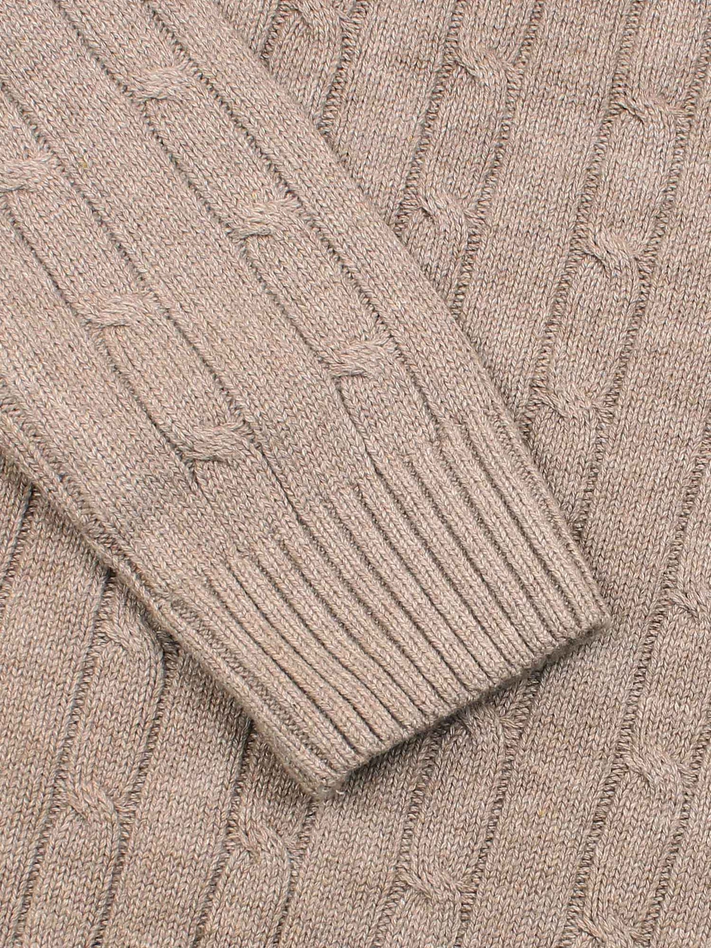 RL Cable-Knit Cotton Sweater (taupe)