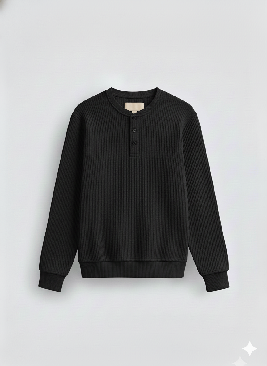 Dual-Knit Henley Pack (Black & Navy)
