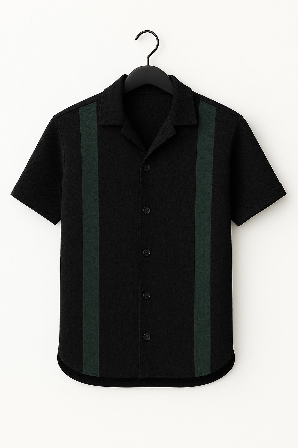 Black Green panel Cuban Shirt