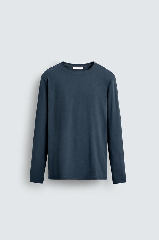 Navy Blue Full Sleeves T-Shirt