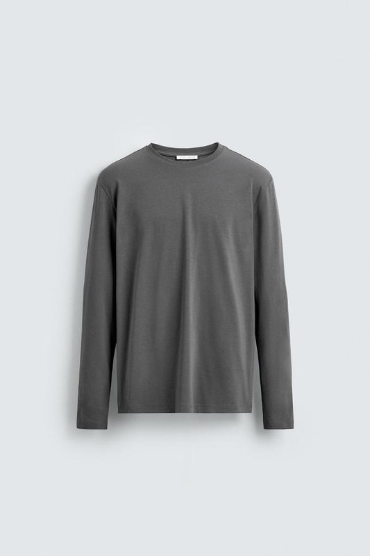 Gray Full Sleeves T-Shirt