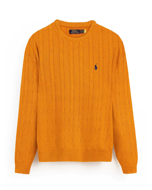 RL Cable-Knit Cotton Sweater (orange)