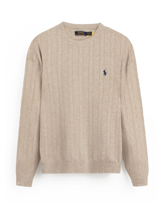 RL Cable-Knit Cotton Sweater (beige)