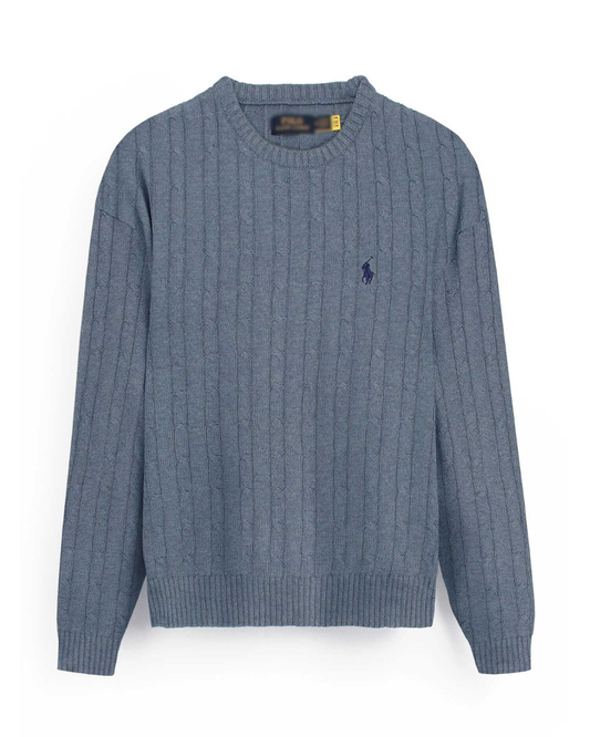 RL Cable-Knit Cotton Sweater (powder blue)