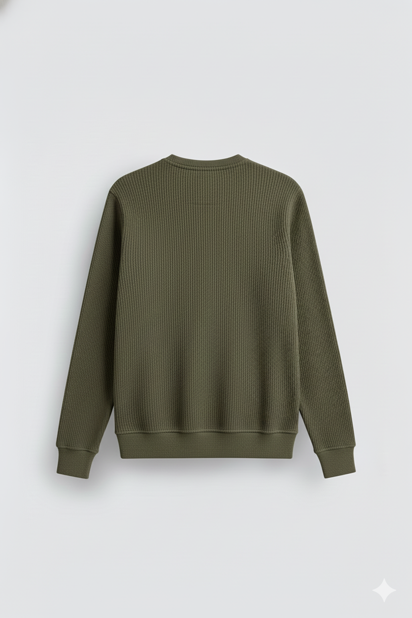 2 Pieces Waffle Knit Henley Pack ( Military Green + Navy )