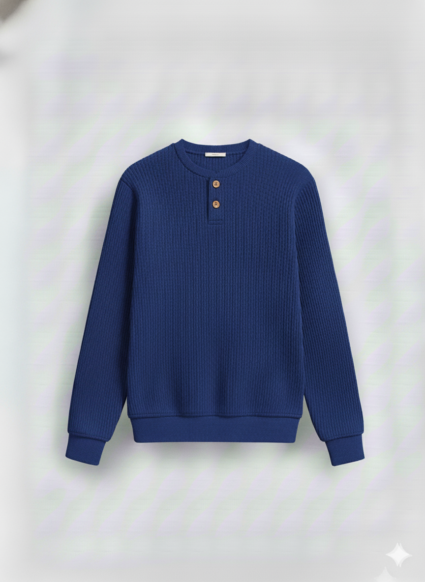 Dual-Knit Henley Pack (White & Royal blue)