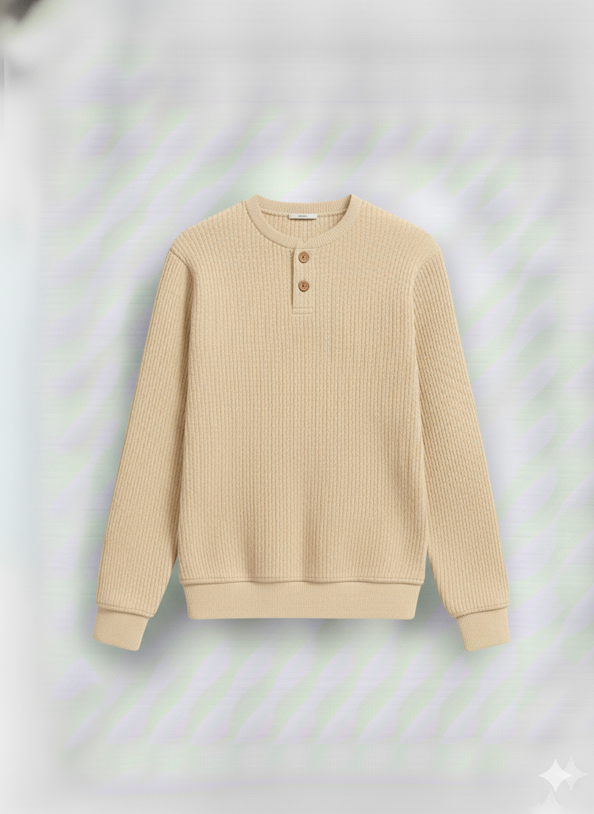 Dual-Knit Henley Pack (Black & Cream)