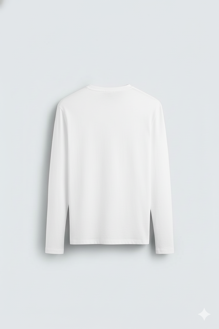 2 Pieces Full Sleeves T-Shirt ( WHITE & NAVY BLUE)