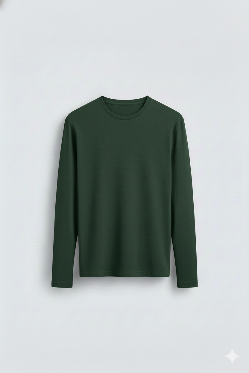 Bottle green Full Sleeves T-Shirt