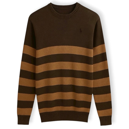 RL Premium F/S Stripe Knitted Sweater (Brown)
